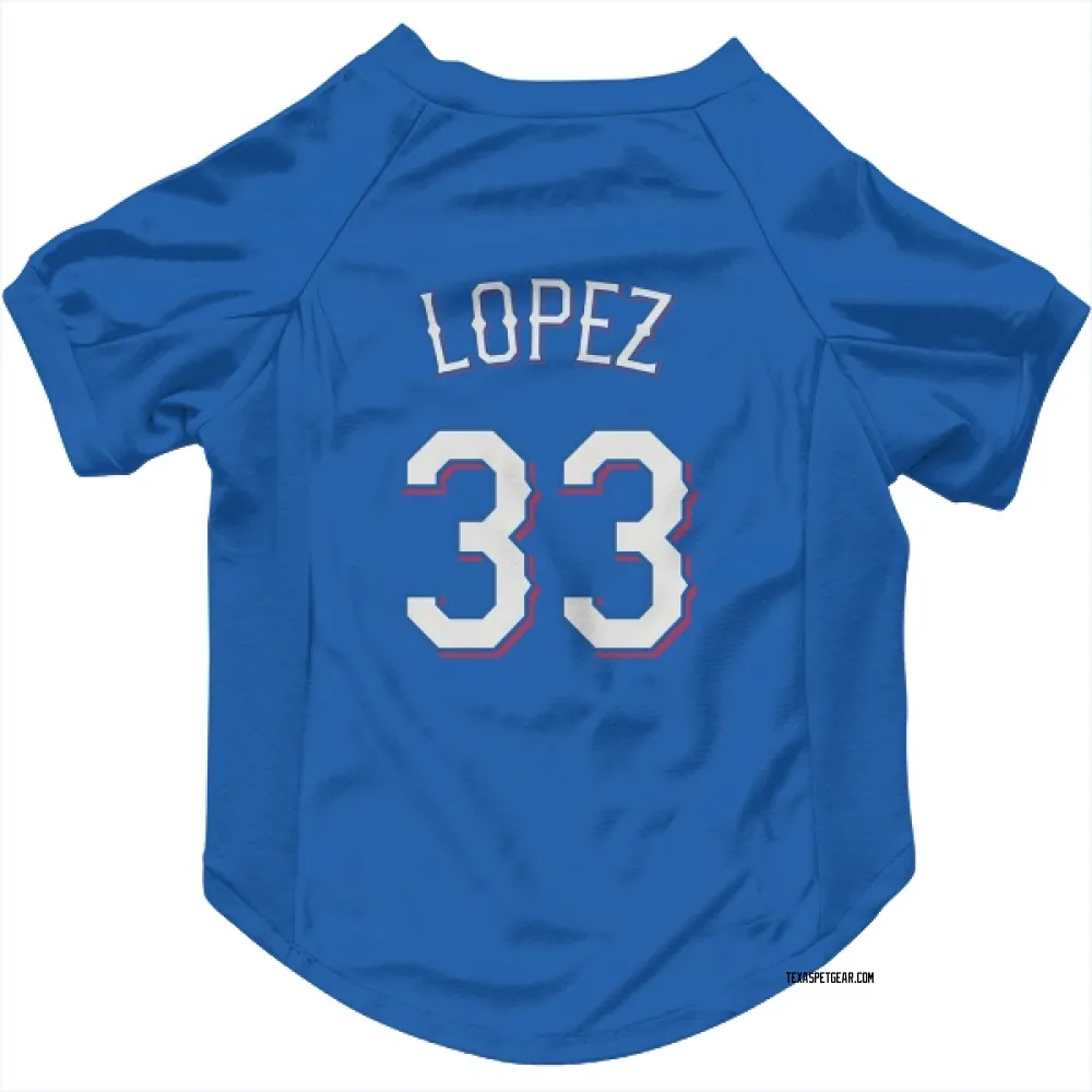 Texas Rangers Nicky Lopez Royal Pet Jersey for Dog & Cat