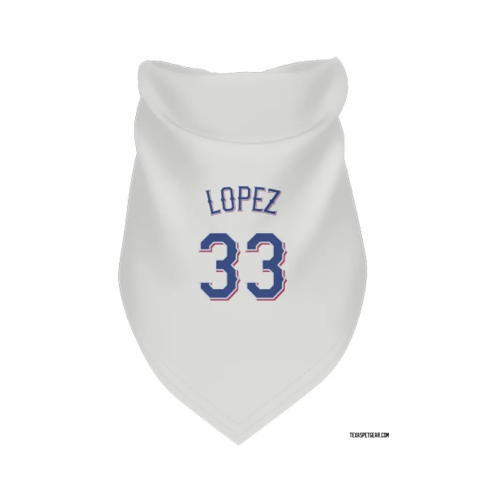 Texas Rangers Nicky Lopez White Pet Bandana for Dog & Cat