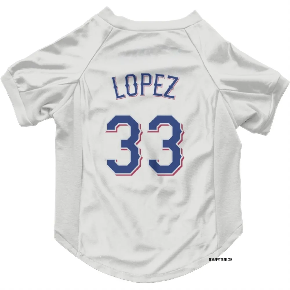 Texas Rangers Nicky Lopez White Pet Jersey for Dog & Cat