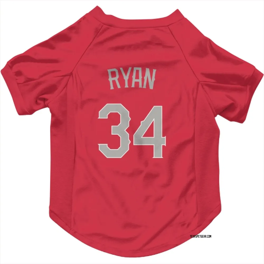 Texas Rangers Nolan Ryan Red Pet Jersey for Dog & Cat