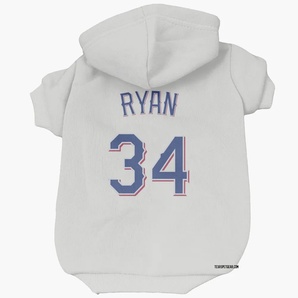 Texas Rangers Nolan Ryan White Pet Hoodie for Dog & Cat