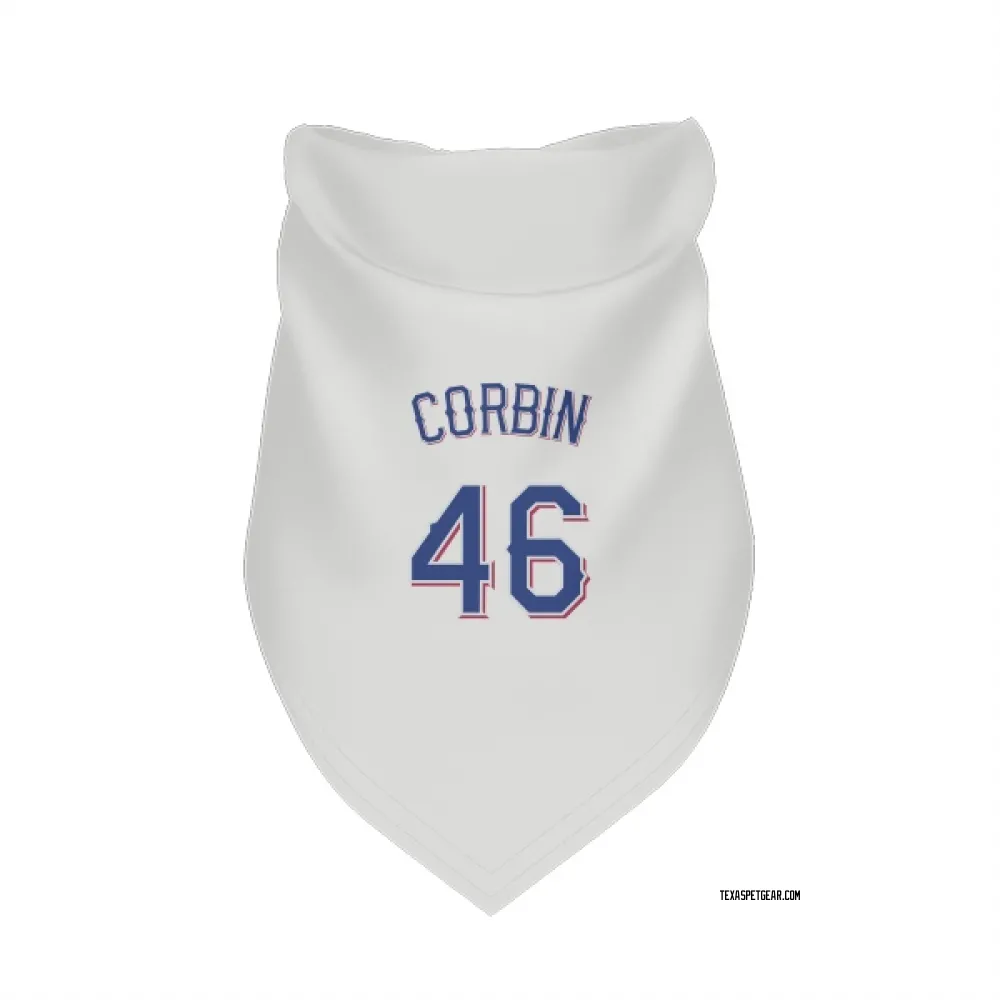 Texas Rangers Patrick Corbin White Pet Bandana for Dog & Cat