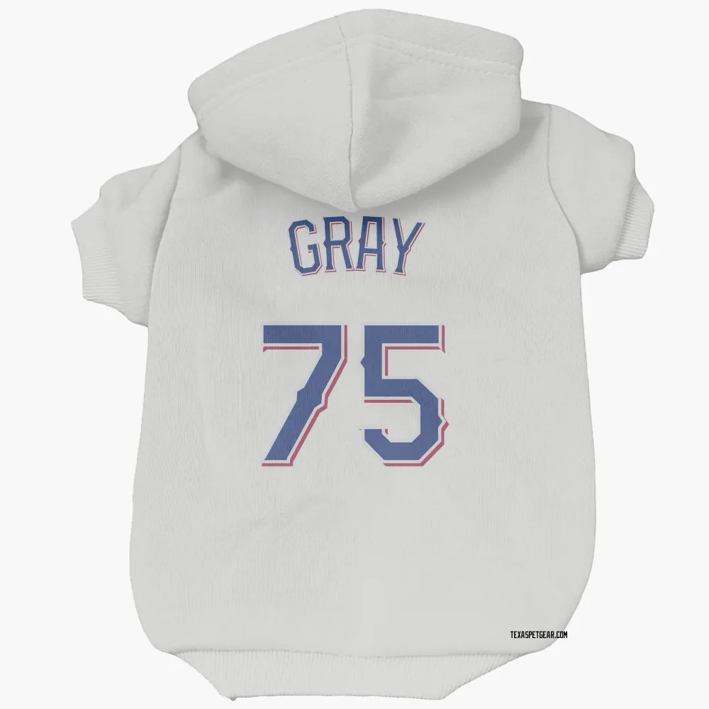 Texas Rangers Peyton Gray White Pet Hoodie for Dog & Cat