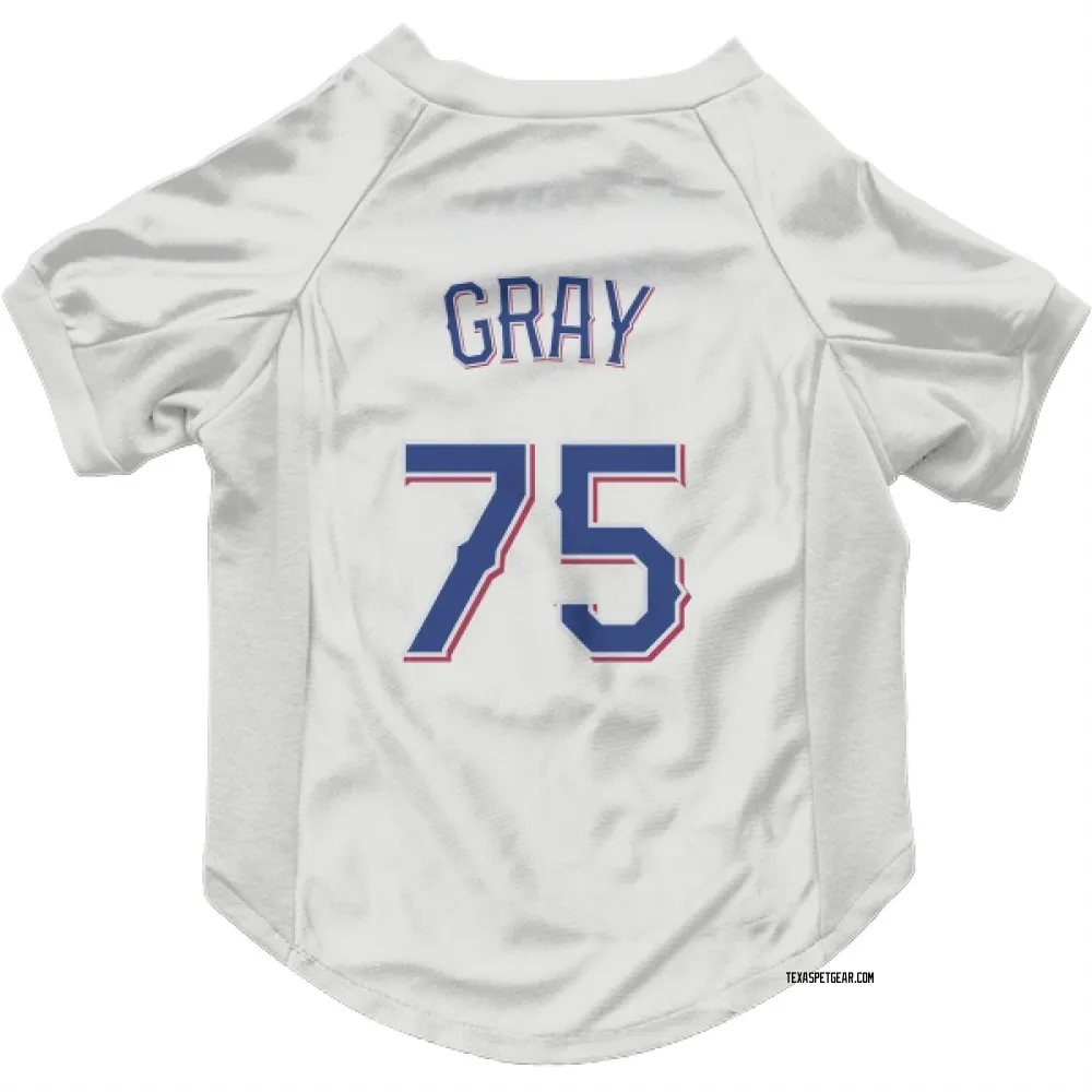 Texas Rangers Peyton Gray White Pet Jersey for Dog & Cat