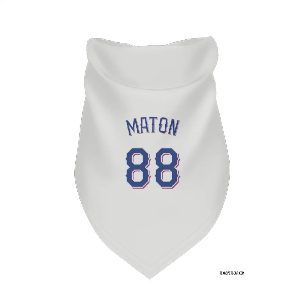 Texas Rangers Phil Maton White Pet Bandana for Dog & Cat