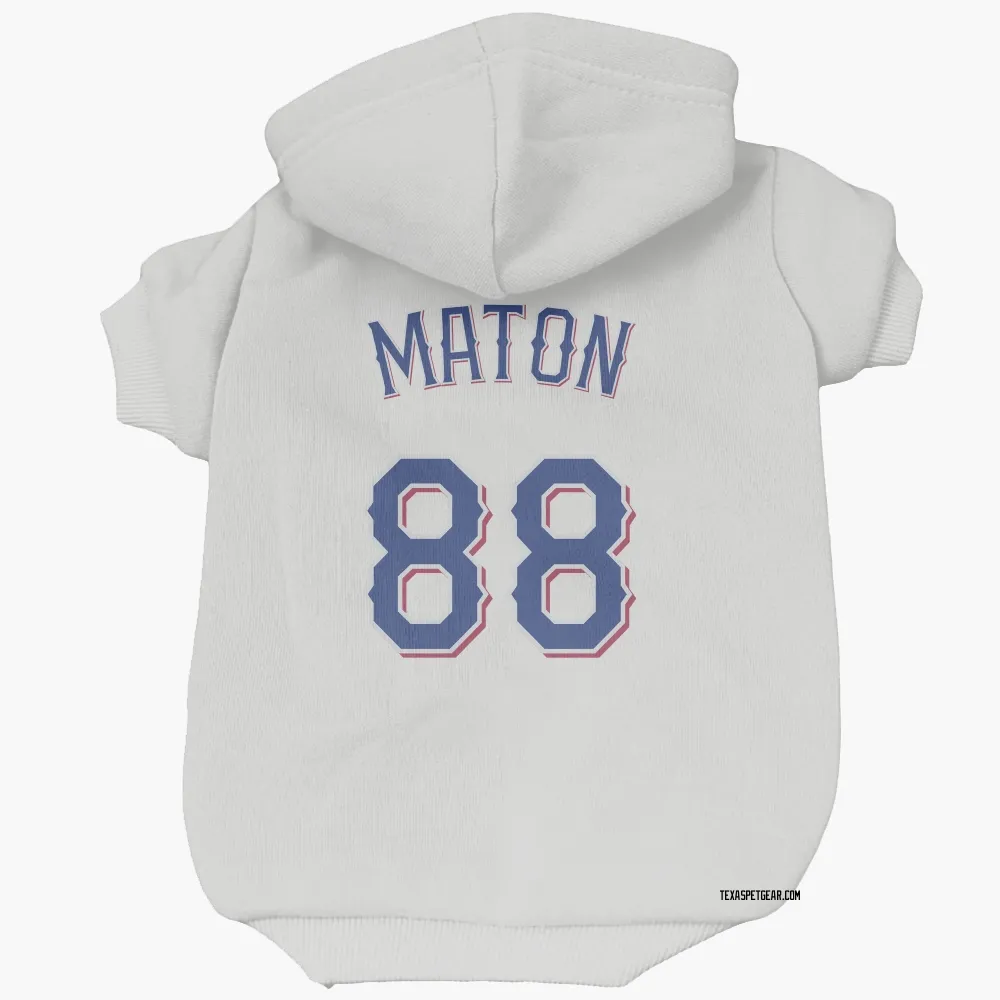 Texas Rangers Phil Maton White Pet Hoodie for Dog & Cat