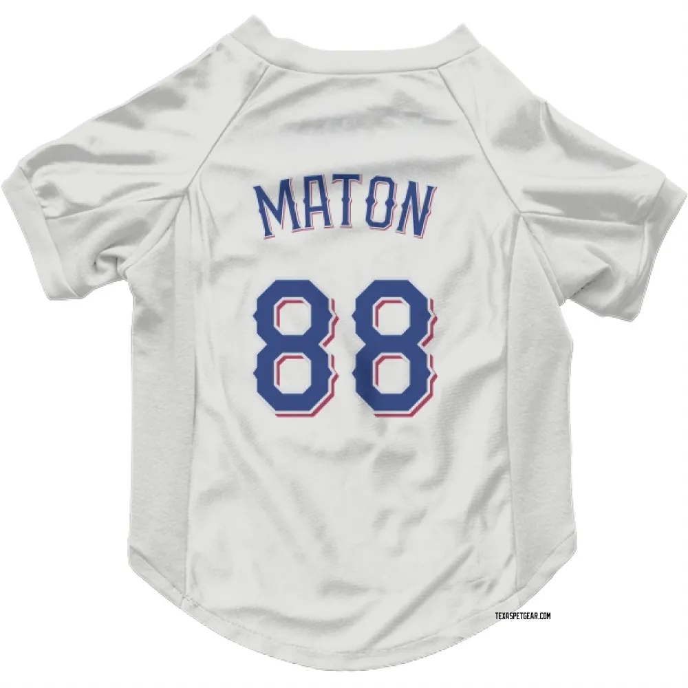 Texas Rangers Phil Maton White Pet Jersey for Dog & Cat
