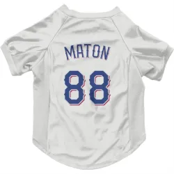 Texas Rangers Phil Maton White Pet Jersey for Dog & Cat