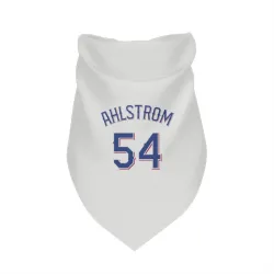 Texas Rangers Robert Ahlstrom White Pet Bandana for Dog & Cat