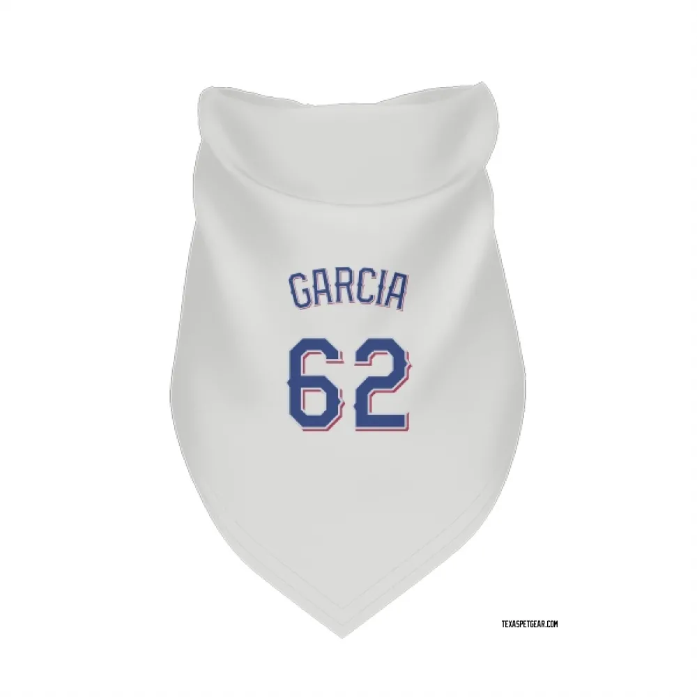 Texas Rangers Robert Garcia White Pet Bandana for Dog & Cat