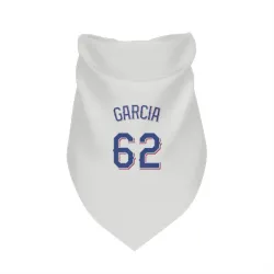 Texas Rangers Robert Garcia White Pet Bandana for Dog & Cat