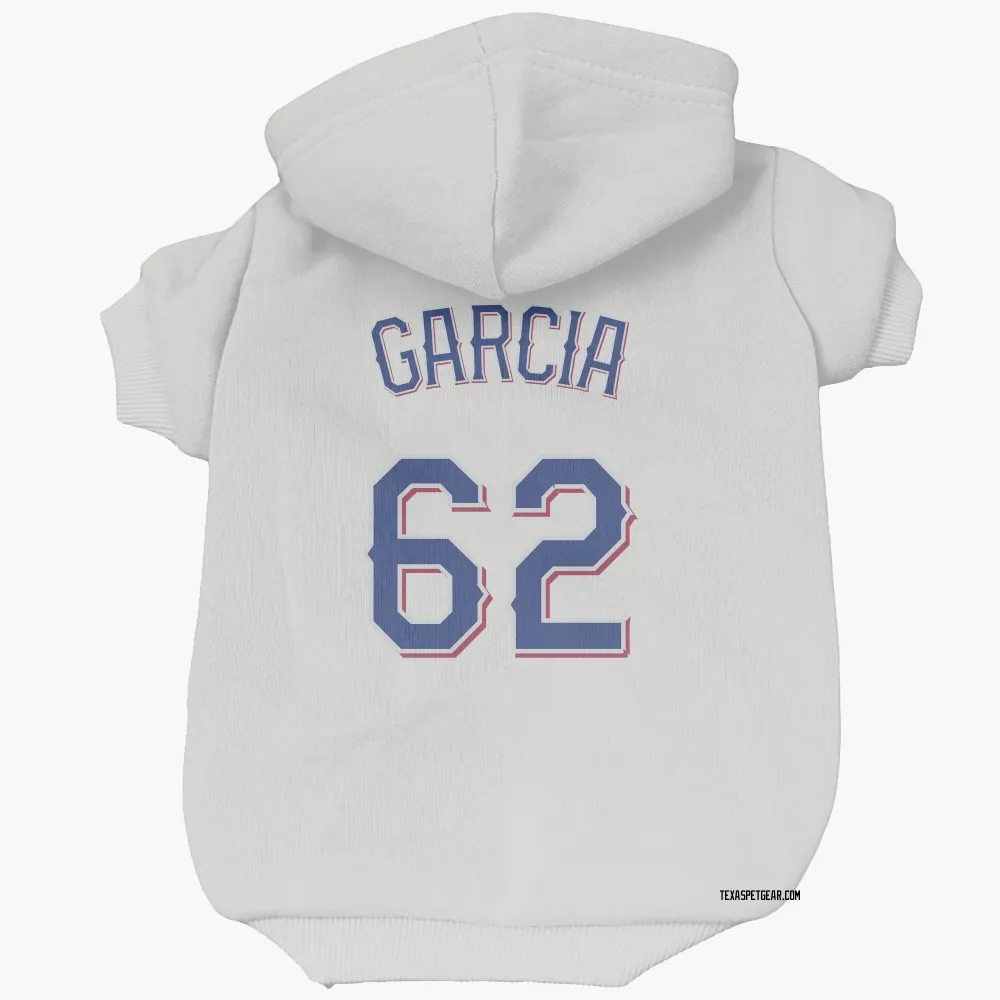 Texas Rangers Robert Garcia White Pet Hoodie for Dog & Cat