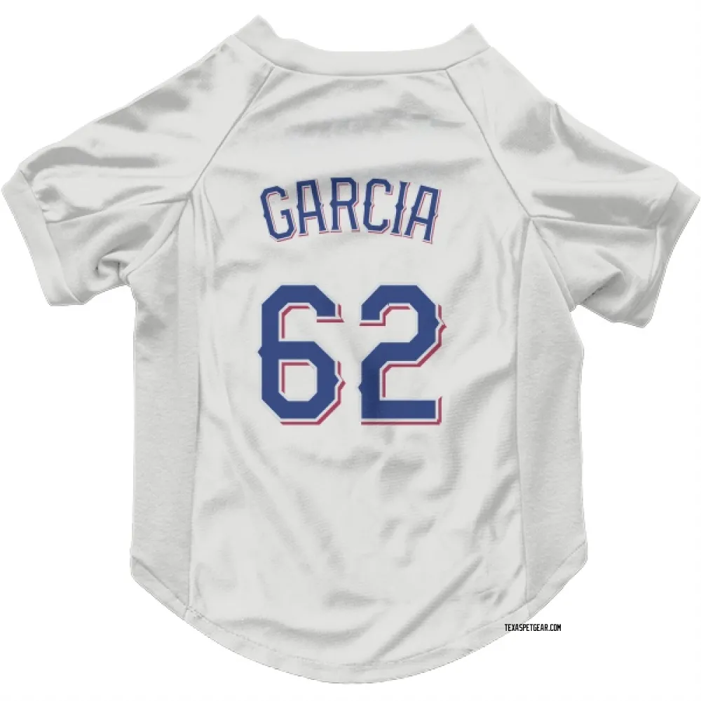 Texas Rangers Robert Garcia White Pet Jersey for Dog & Cat