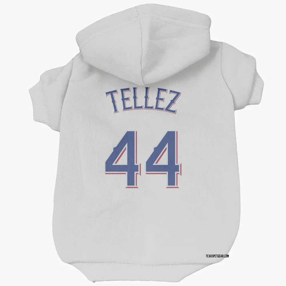 Texas Rangers Rowdy Tellez White Pet Hoodie for Dog & Cat
