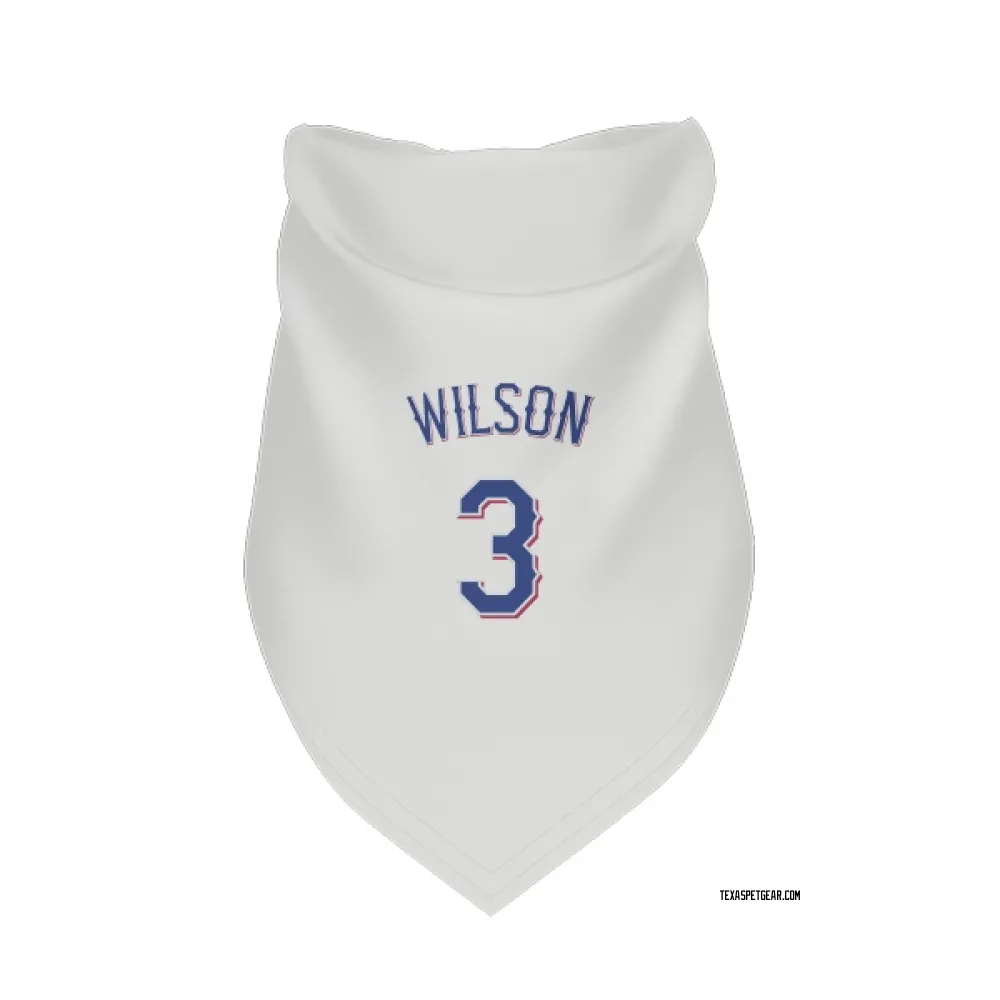 Texas Rangers Russell Wilson White Pet Bandana for Dog & Cat