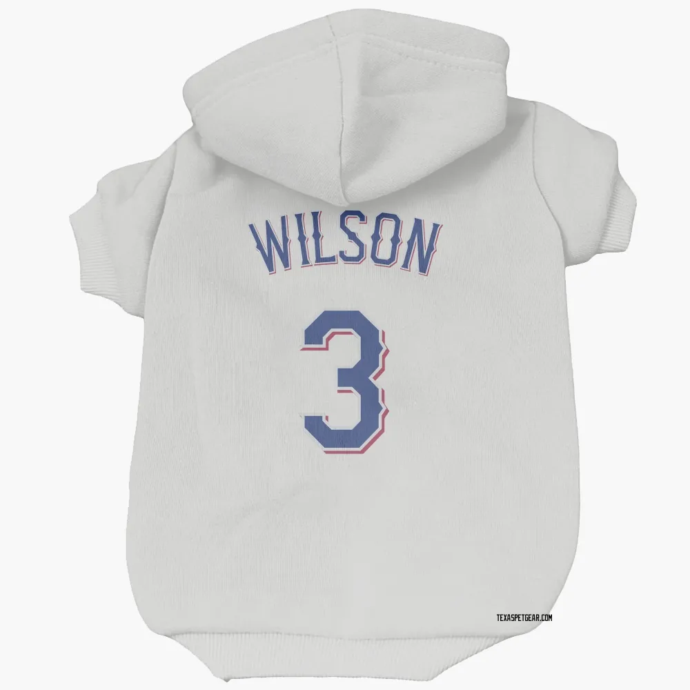 Texas Rangers Russell Wilson White Pet Hoodie for Dog & Cat