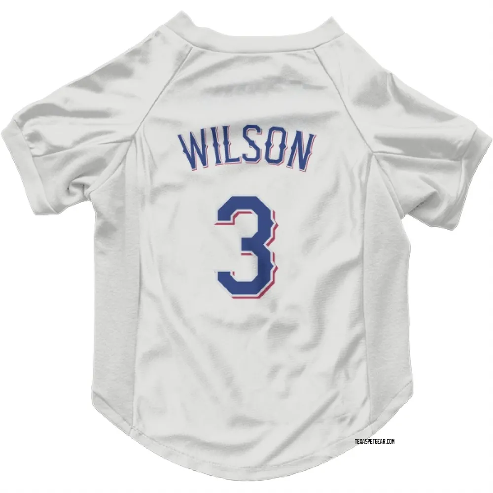 Texas Rangers Russell Wilson White Pet Jersey for Dog & Cat