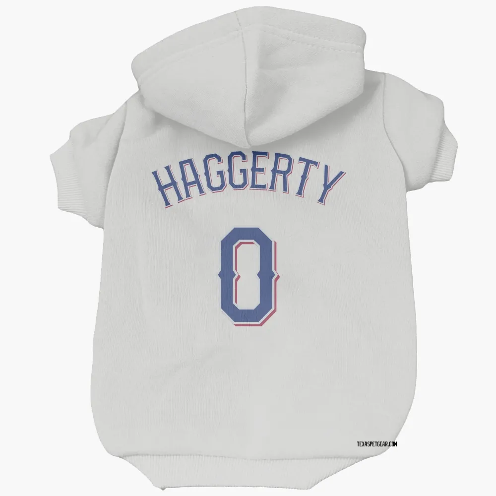 Texas Rangers Sam Haggerty White Pet Hoodie for Dog & Cat