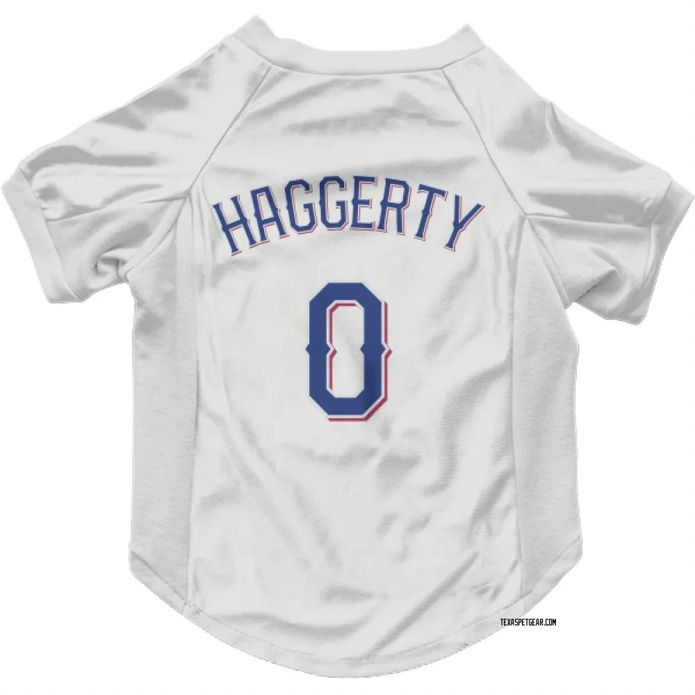Texas Rangers Sam Haggerty White Pet Jersey for Dog & Cat