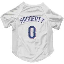 Texas Rangers Sam Haggerty White Pet Jersey for Dog & Cat