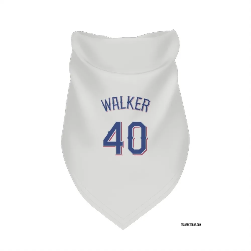 Texas Rangers Steele Walker White Pet Bandana for Dog & Cat