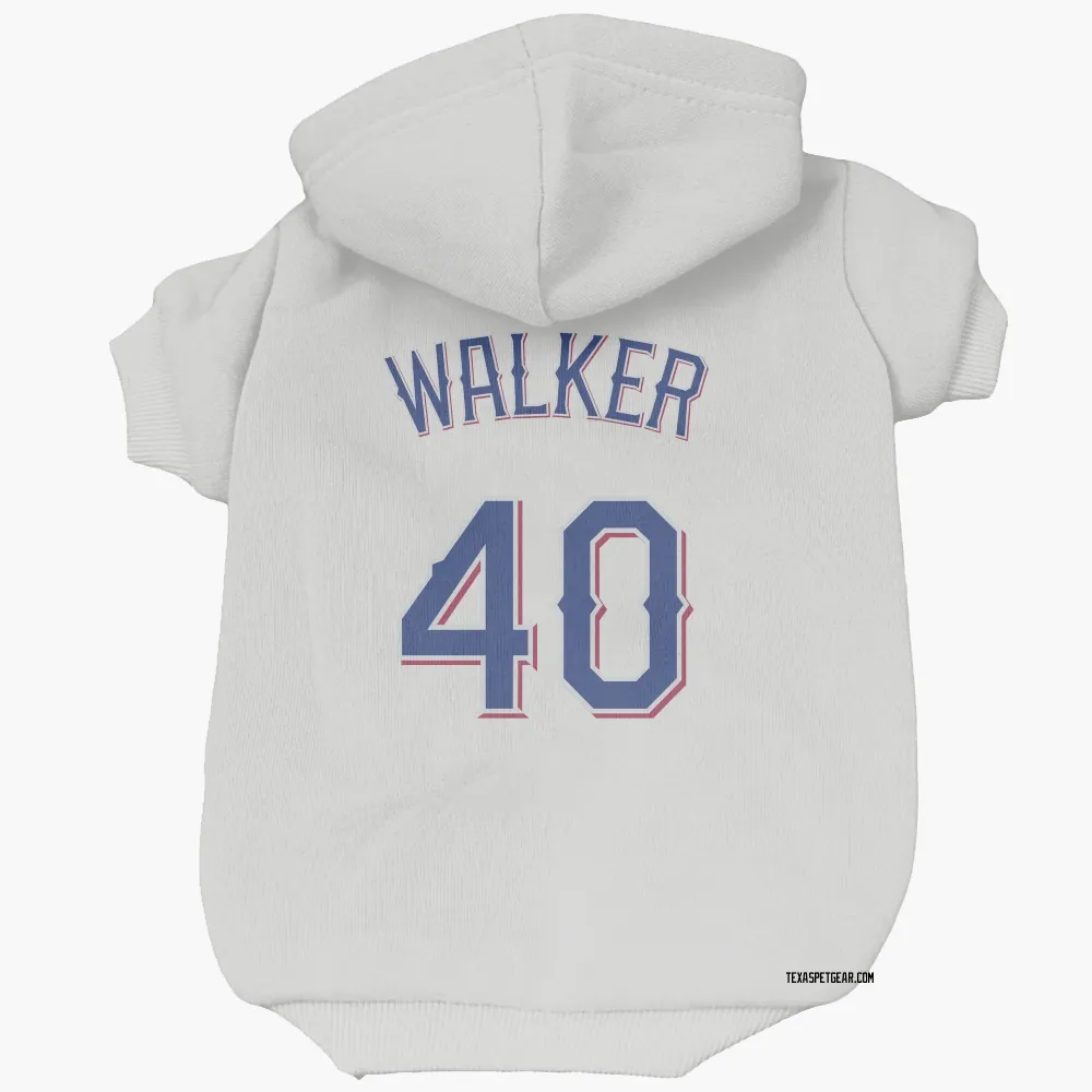 Texas Rangers Steele Walker White Pet Hoodie for Dog & Cat