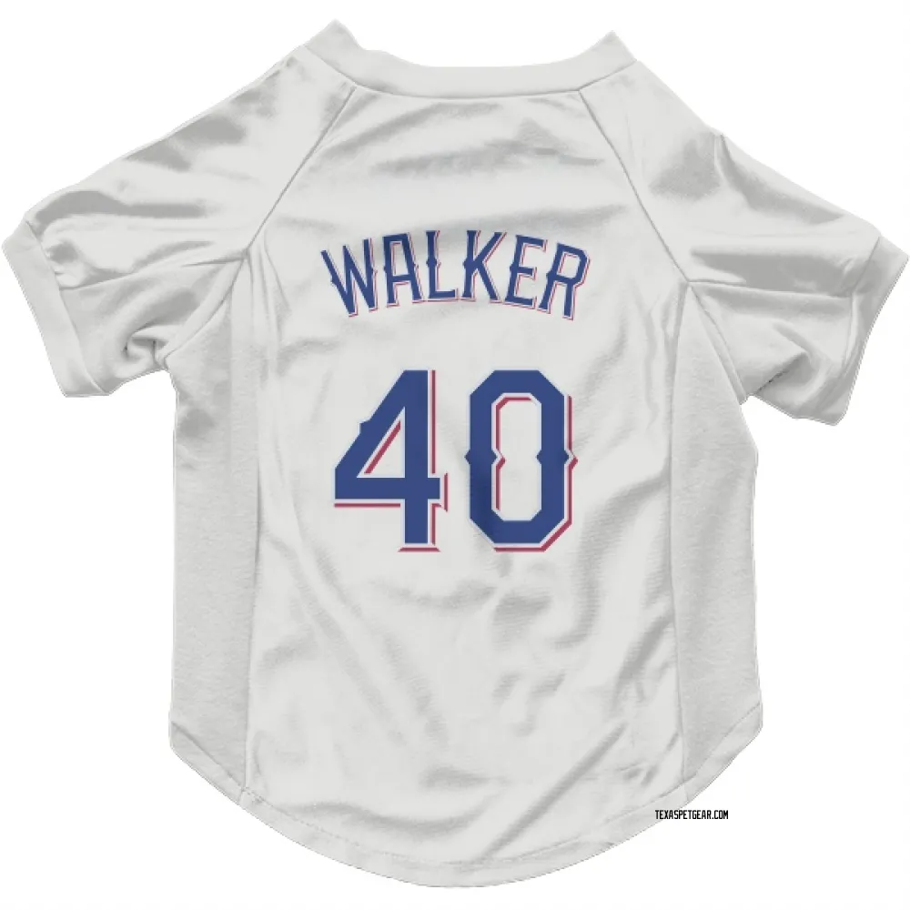 Texas Rangers Steele Walker White Pet Jersey for Dog & Cat