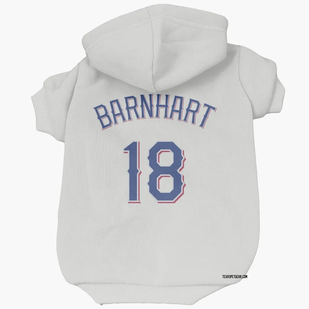Texas Rangers Tucker Barnhart White Pet Hoodie for Dog & Cat