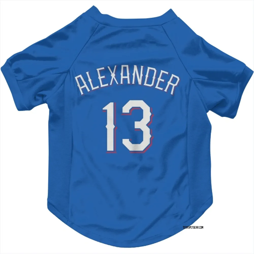 Texas Rangers Tyler Alexander Royal Pet Jersey for Dog & Cat