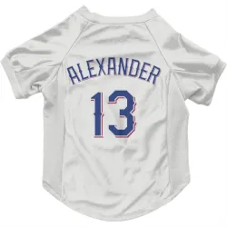 Texas Rangers Tyler Alexander White Pet Jersey for Dog & Cat