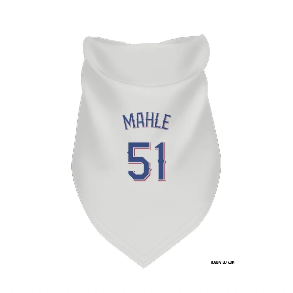 Texas Rangers Tyler Mahle White Pet Bandana for Dog & Cat