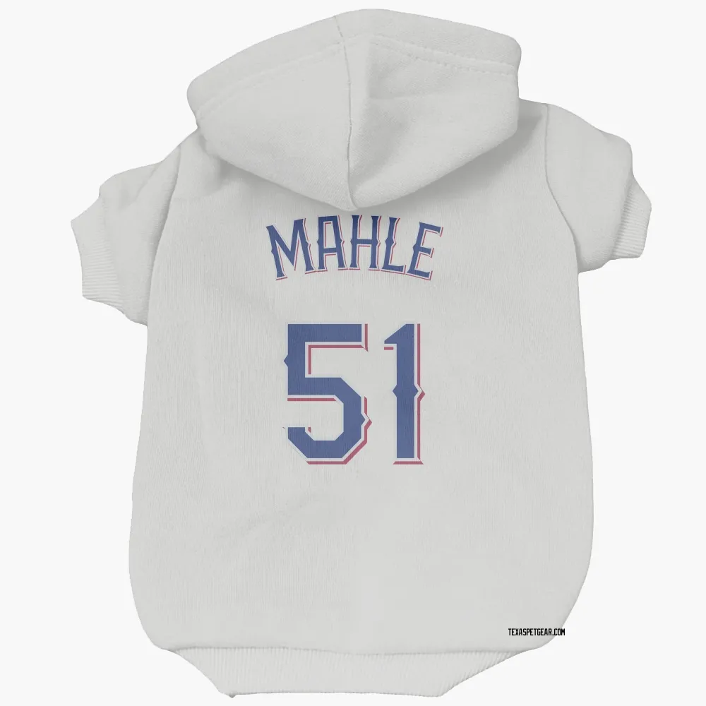 Texas Rangers Tyler Mahle White Pet Hoodie for Dog & Cat