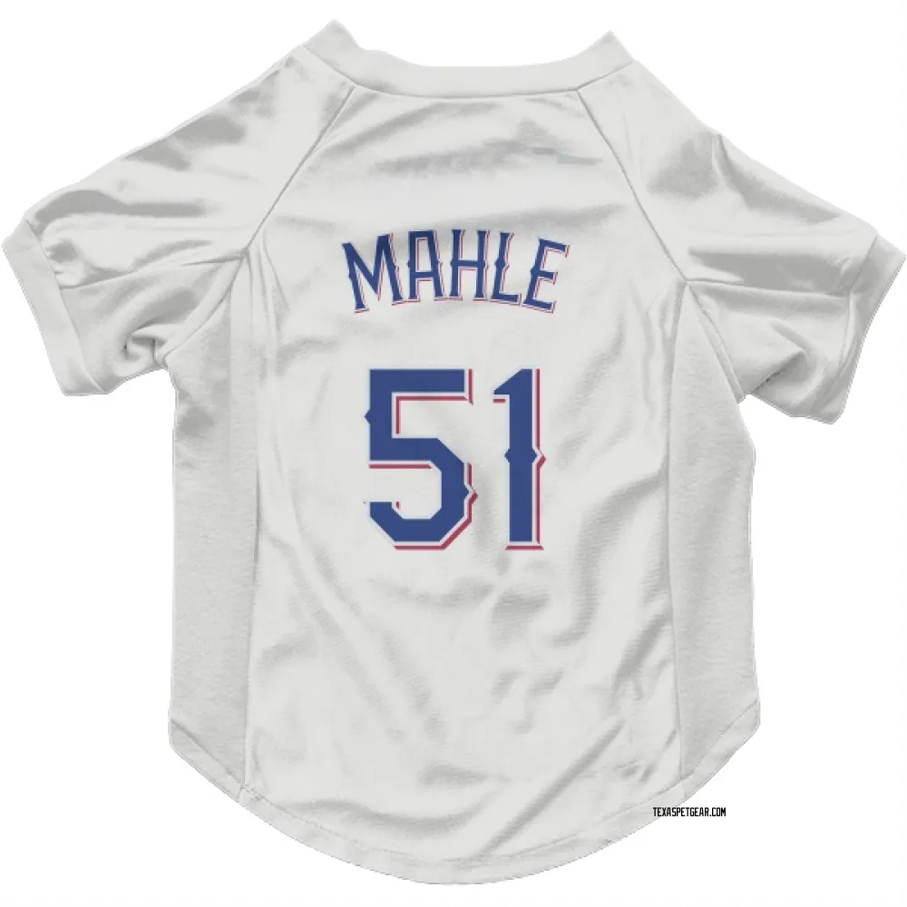 Texas Rangers Tyler Mahle White Pet Jersey for Dog & Cat
