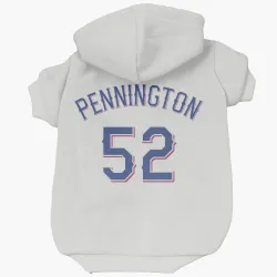 Texas Rangers Walter Pennington White Pet Hoodie for Dog & Cat
