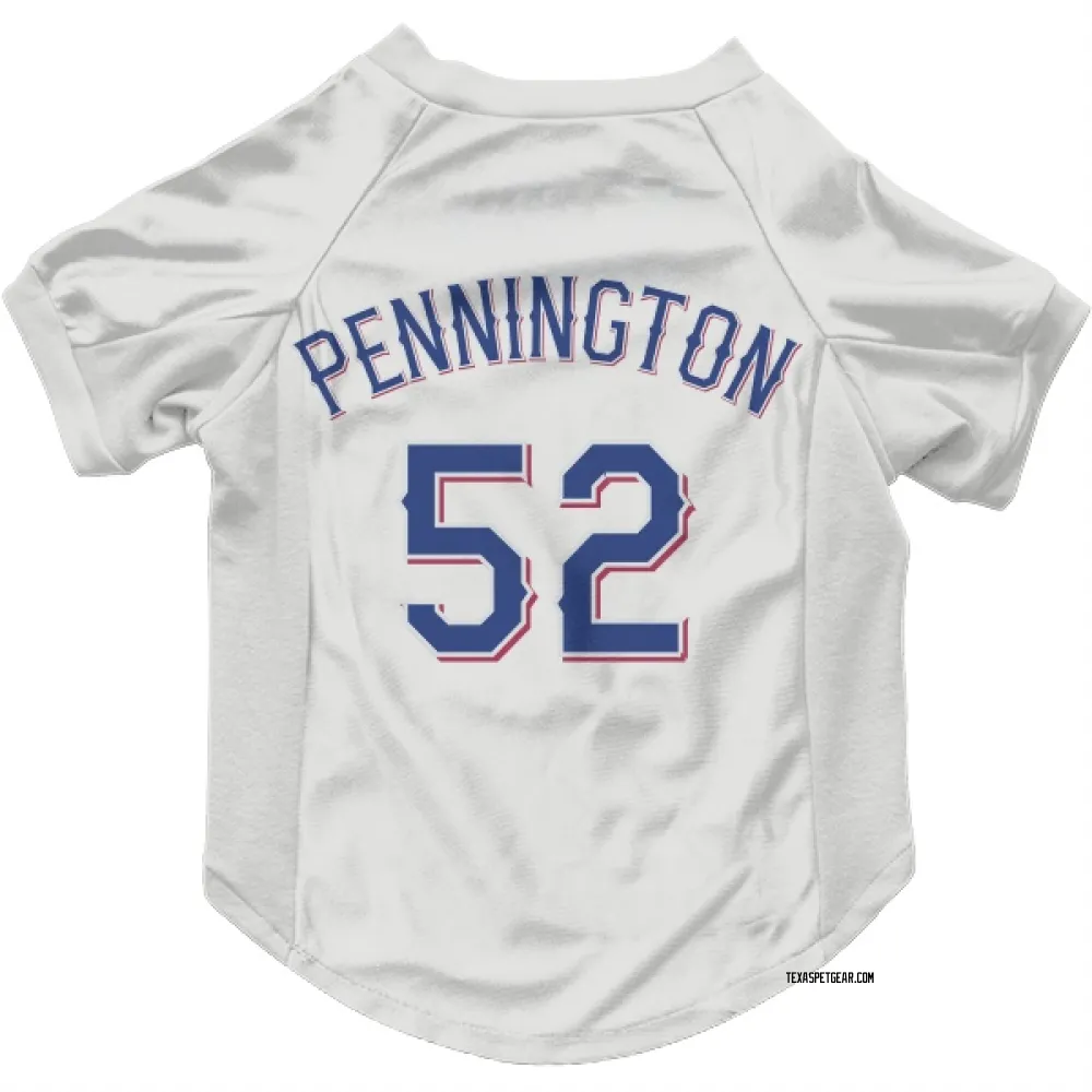 Texas Rangers Walter Pennington White Pet Jersey for Dog & Cat