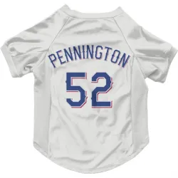 Texas Rangers Walter Pennington White Pet Jersey for Dog & Cat