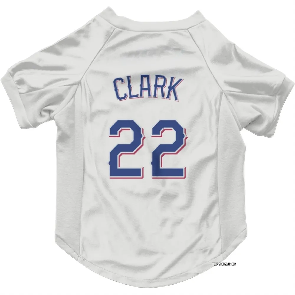 Texas Rangers Will Clark White Pet Jersey for Dog & Cat
