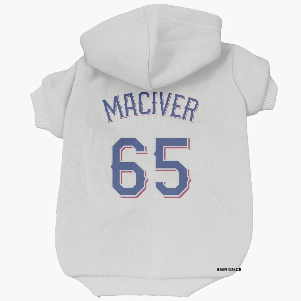 Texas Rangers Willie MacIver White Pet Hoodie for Dog & Cat