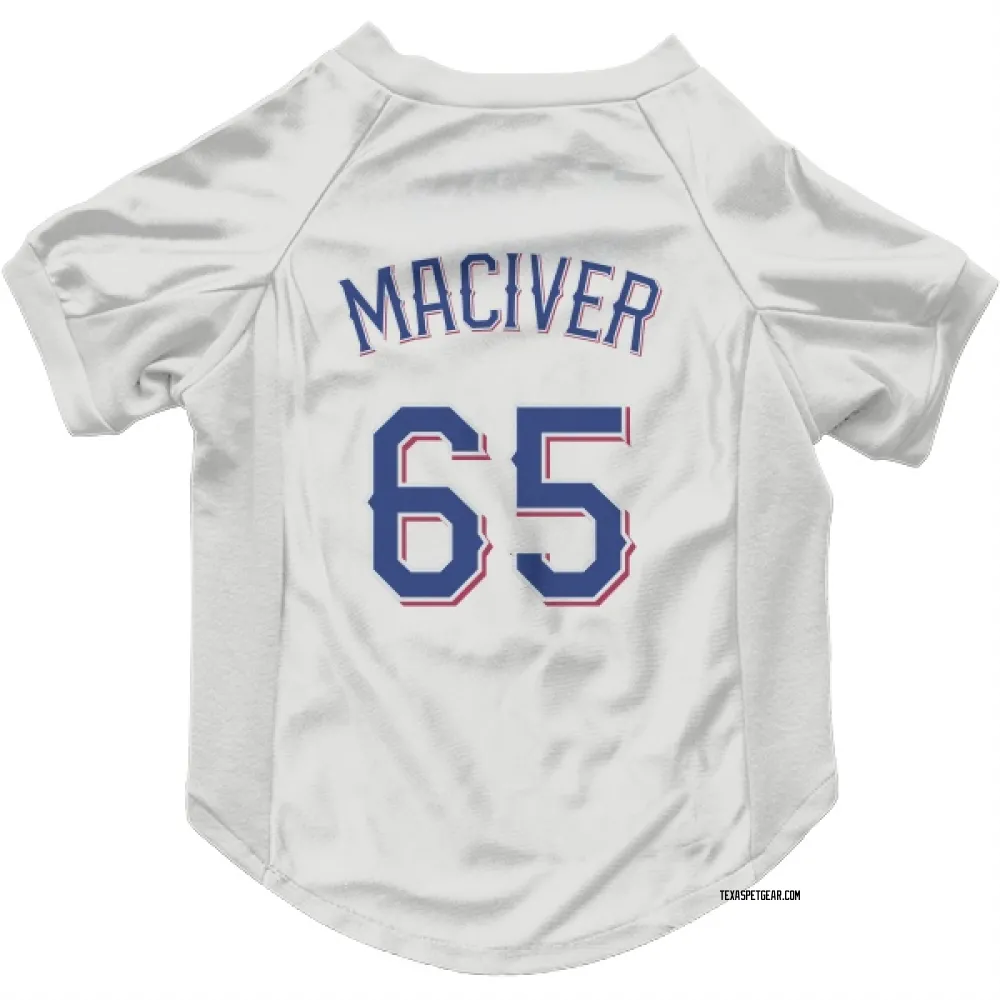 Texas Rangers Willie MacIver White Pet Jersey for Dog & Cat