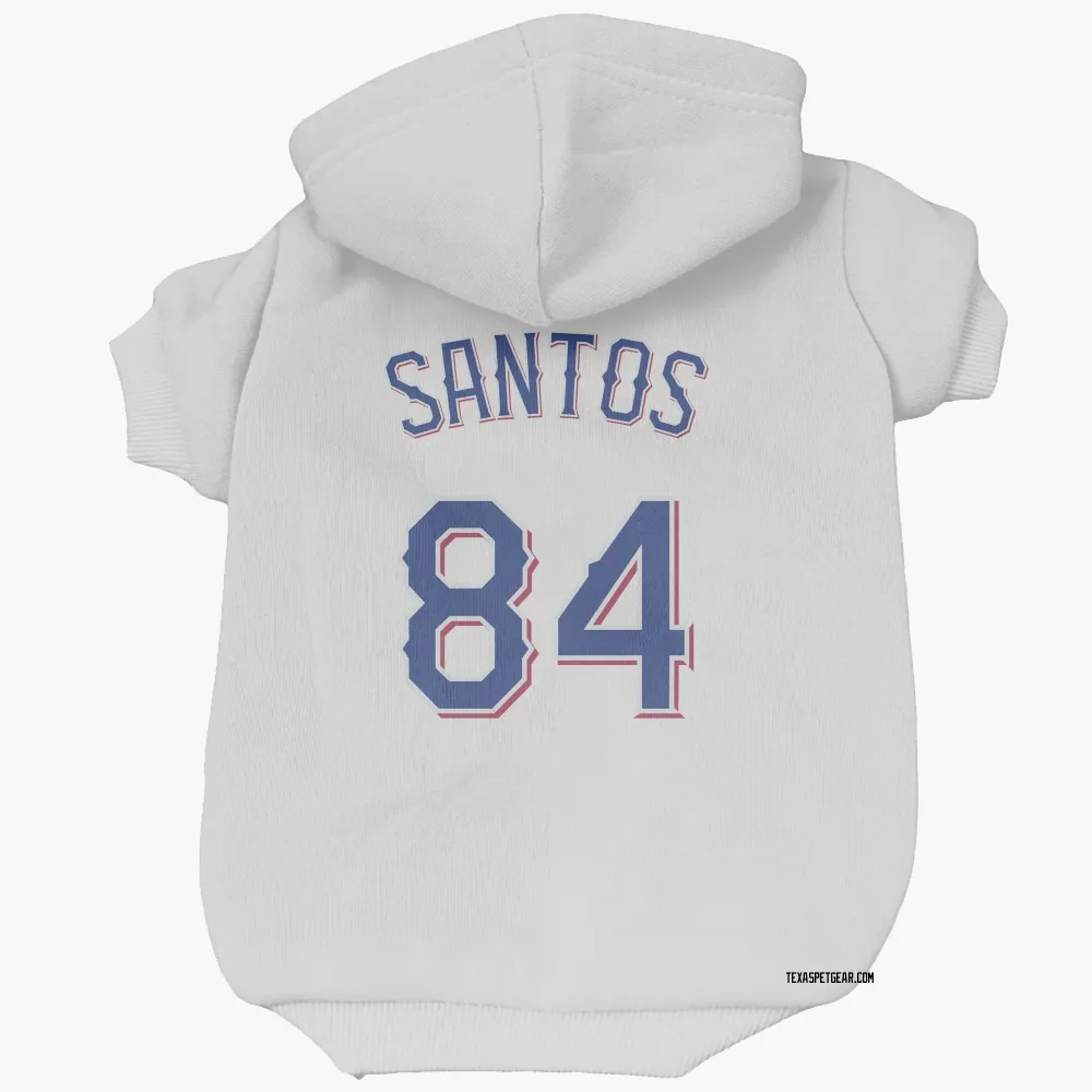 Texas Rangers Winston Santos White Pet Hoodie for Dog & Cat