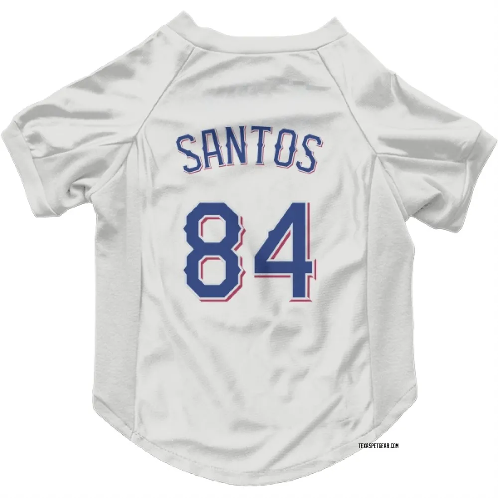 Texas Rangers Winston Santos White Pet Jersey for Dog & Cat