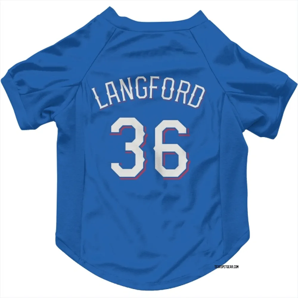 Texas Rangers Wyatt Langford Royal Pet Jersey for Dog & Cat