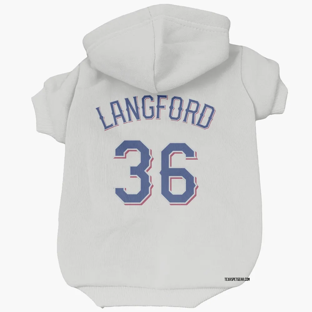 Texas Rangers Wyatt Langford White Pet Hoodie for Dog & Cat