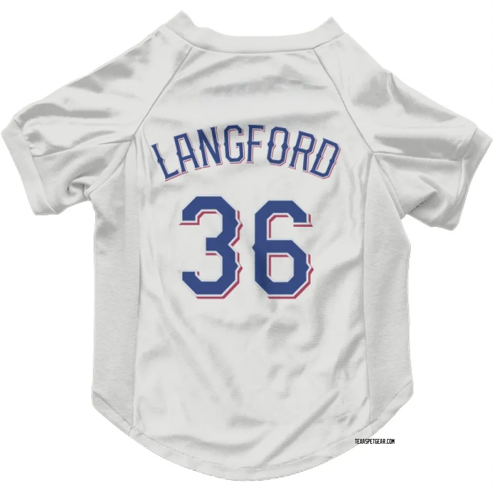 Texas Rangers Wyatt Langford White Pet Jersey for Dog & Cat