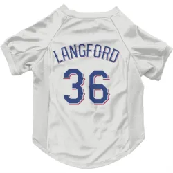Texas Rangers Wyatt Langford White Pet Jersey for Dog & Cat